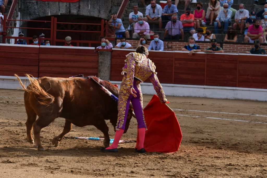 4 El Espinar Javier Cortes derechazo 1024x683 - Roca Rey y Javier Cortés cierran la feria por todo lo alto