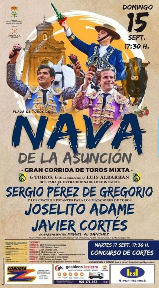 TOROS NAVA DE LA ASUNCION 15 SEPTIEMBRE 2024 - Entidad y variedad en Nava de la Asunción (Cartel)